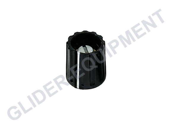 Instrumenten draaiknop 14.5mm (schacht Ø3mm) zwart met streep [E021-3125]